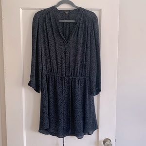 Babaton Aritzia Bennett 100% silk black leopard cheetah spotted mini shirtdress